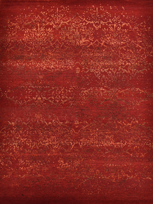 Draven Hand-knotted Wool & Bamboo Silk Rug - Red