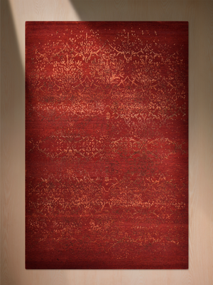 Draven Hand-knotted Wool & Bamboo Silk Rug - Red