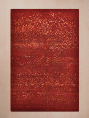 Draven Hand-knotted Wool & Bamboo Silk Rug - Red