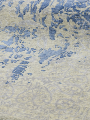 Hazel Wool & Bamboo Silk Hand-Knotted Rug - Blue