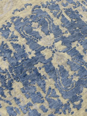 Hazel Wool & Bamboo Silk Hand-Knotted Rug - Blue