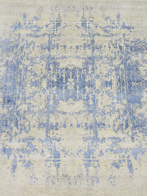 Hazel Wool & Bamboo Silk Hand-Knotted Rug - Blue