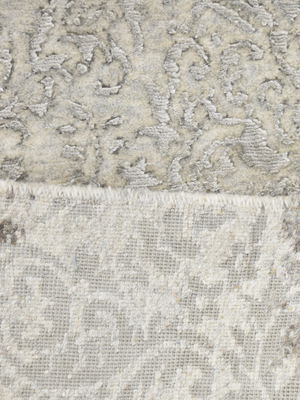 Varell Hand-Knotted Wool & Bamboo Silk Rug - Khaki