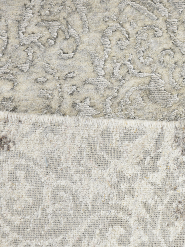 Varell Hand-Knotted Wool & Bamboo Silk Rug - Khaki