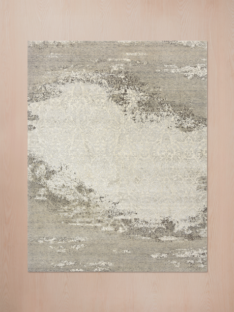 Varell Hand-Knotted Wool & Bamboo Silk Rug - Khaki
