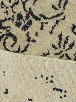 Nivra Hand-knotted Wool & Bamboo Silk Rug - Black