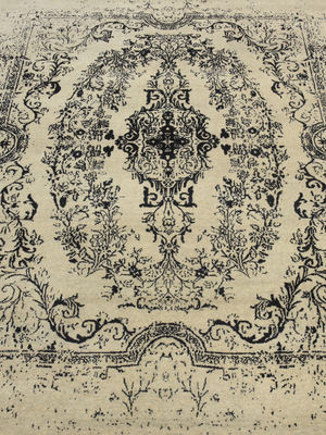 Nivra Hand-knotted Wool & Bamboo Silk Rug - Black