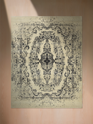 Nivra Hand-knotted Wool & Bamboo Silk Rug - Black