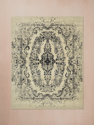 Nivra Hand-knotted Wool & Bamboo Silk Rug - Black
