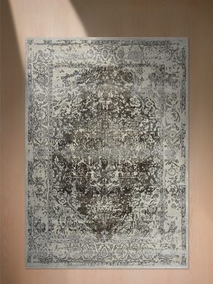 Auren Hand-knotted Wool & Bamboo Silk Rug - Charcoal