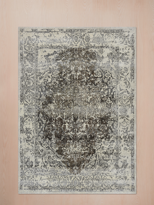 Auren Hand-knotted Wool & Bamboo Silk Rug - Charcoal