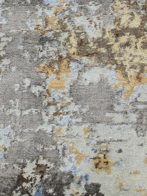 Mavren Hand-Knotted Wool & Bamboo Silk Rug - Brown