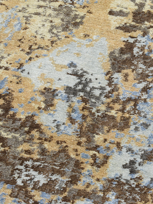Mavren Hand-Knotted Wool & Bamboo Silk Rug - Brown