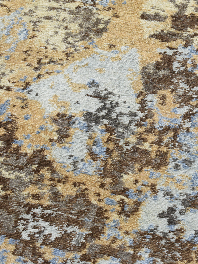 Mavren Hand-Knotted Wool & Bamboo Silk Rug - Brown