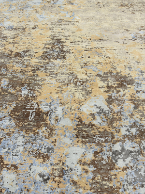 Mavren Hand-Knotted Wool & Bamboo Silk Rug - Brown