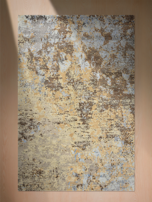 Mavren Hand-Knotted Wool & Bamboo Silk Rug - Brown