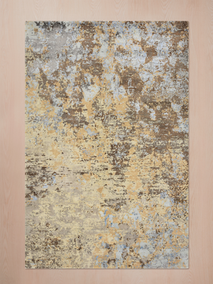 Mavren Hand-Knotted Wool & Bamboo Silk Rug - Brown