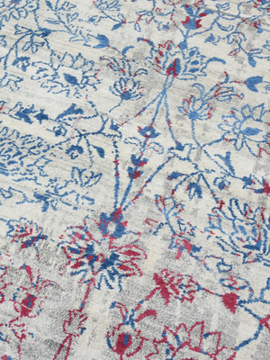Zendaya Wool & Bamboo Silk Hand-Knotted Rug - Blue