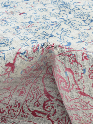 Zendaya Wool & Bamboo Silk Hand-Knotted Rug - Blue