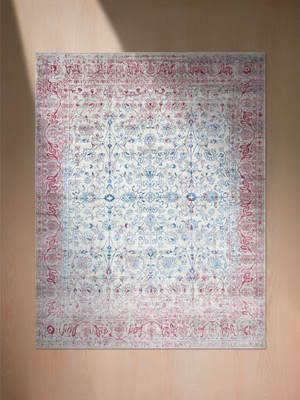 Zendaya Wool & Bamboo Silk Hand-Knotted Rug - Blue
