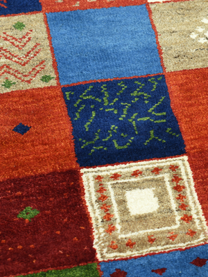 Kavar Hand-Knotted Gabbeh Wool Rug – Crimson