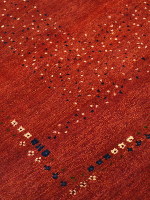 Zaran Hand-Knotted Gabbeh Wool Rug – Crimson