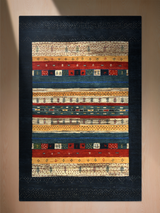 Neram Hand-Knotted Gabbeh Wool Rug – Midnight Blue