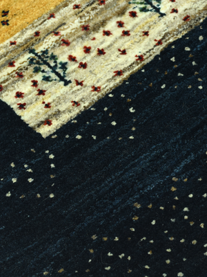 Neram Hand-Knotted Gabbeh Wool Rug – Midnight Blue