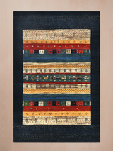 Neram Hand-Knotted Gabbeh Wool Rug – Midnight Blue