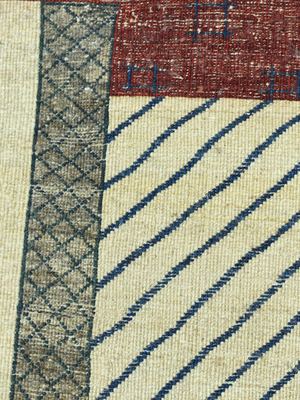 Vareh Hand-Knotted Gabbeh Wool Rug – Multi (Ochre & Burgundy)
