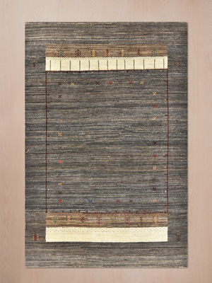 Talav Hand-Knotted Gabbeh Wool Rug – Grey Melange