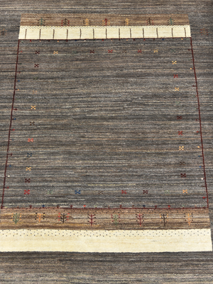 Talav Hand-Knotted Gabbeh Wool Rug – Grey Melange