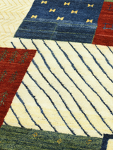 Parav Hand-Knotted Gabbeh Wool Rug – Multi (Ochre & Green)