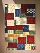 Parav Hand-Knotted Gabbeh Wool Rug – Multi (Ochre & Green)