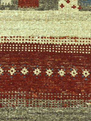 Koram Hand-Knotted Gabbeh Wool Rug – Multi (Stone & Blue)
