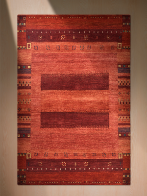 Lahar Hand-Knotted Gabbeh Wool Rug – Red