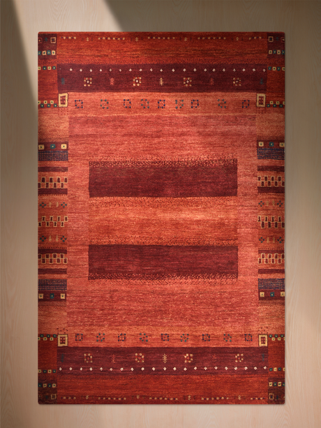 Lahar Hand-Knotted Gabbeh Wool Rug – Red
