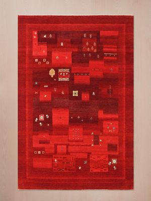Varan Hand-Knotted Wool Rug – Red