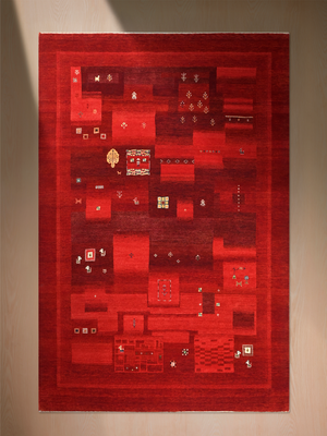 Varan Hand-Knotted Wool Rug – Red