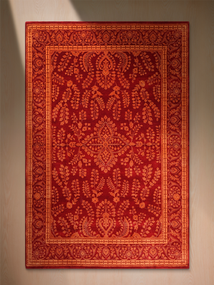 Sarukh Hand-Knotted Wool Persian Rug - Red