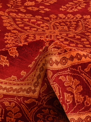 Sarukh Hand-Knotted Wool Persian Rug - Red