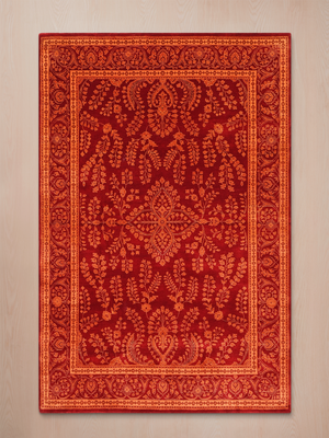 Sarukh Hand-Knotted Wool Persian Rug - Red