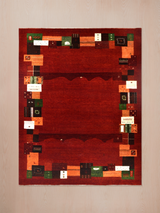 Zavan Hand-Knotted Wool Rug – Red