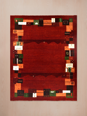 Zavan Hand-Knotted Wool Rug – Red