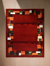 Zavan Hand-Knotted Wool Rug – Red