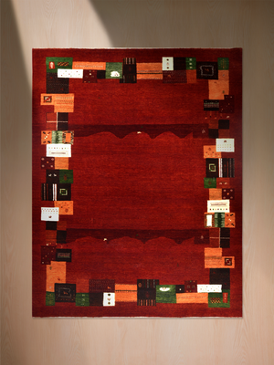 Zavan Hand-Knotted Wool Rug – Red