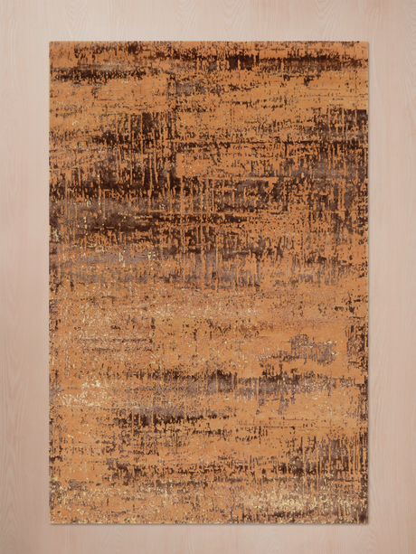 Arlune Hand-Knotted Bamboo Silk Blend Rug - Rust