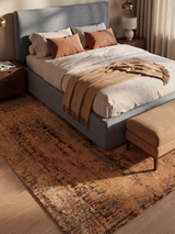 Arlune Hand-Knotted Bamboo Silk Blend Rug - Rust
