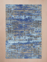 Elvorn Hand-Knotted Bamboo Silk Blend Rug - Blue