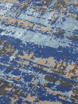 Elvorn Hand-Knotted Bamboo Silk Blend Rug - Blue